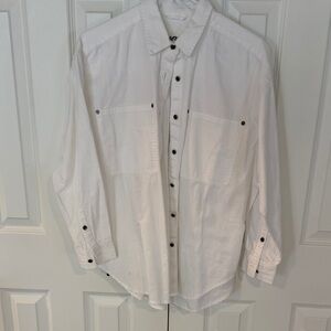 Aerie White Casual Button Down Shirt